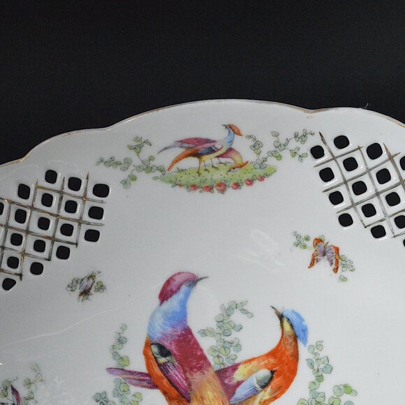 Antique Victoria Austria Porcelain Pheasant Serving Bowl - Picture 3 of 9